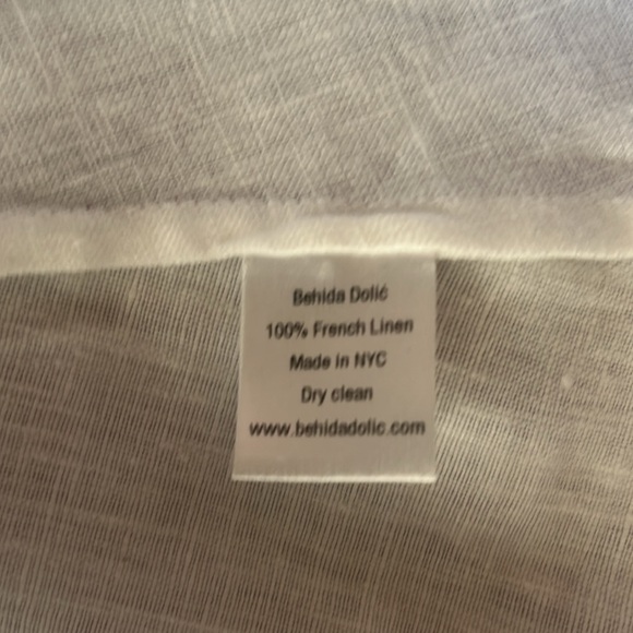 Behida Dolic White Halter French Linen Dress, Made in New York - Picture 12 of 16